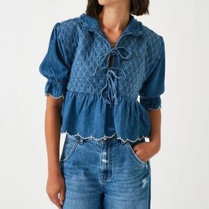 Seventy + Mochi HEIDI DENIM BLOUSE